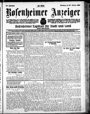 Rosenheimer Anzeiger Dienstag 28. Oktober 1913