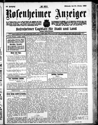 Rosenheimer Anzeiger Mittwoch 29. Oktober 1913