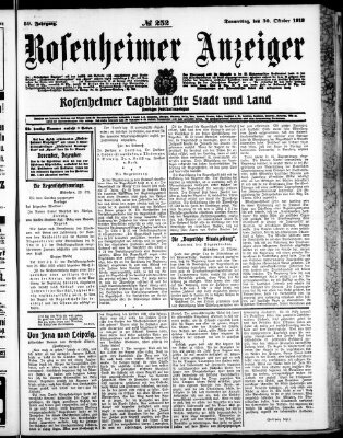 Rosenheimer Anzeiger Donnerstag 30. Oktober 1913