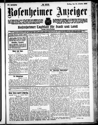 Rosenheimer Anzeiger Freitag 31. Oktober 1913