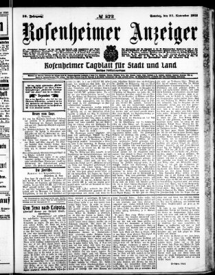 Rosenheimer Anzeiger Sonntag 23. November 1913