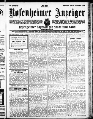 Rosenheimer Anzeiger Mittwoch 26. November 1913