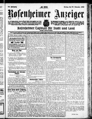 Rosenheimer Anzeiger Freitag 28. November 1913