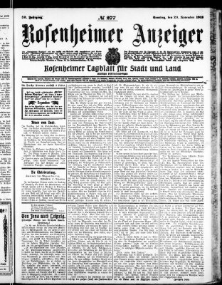 Rosenheimer Anzeiger Samstag 29. November 1913