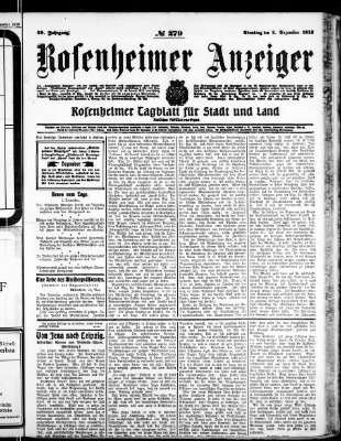 Rosenheimer Anzeiger Dienstag 2. Dezember 1913