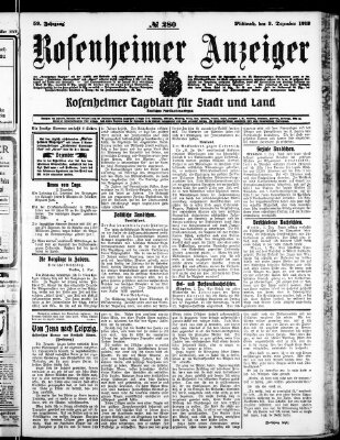 Rosenheimer Anzeiger Mittwoch 3. Dezember 1913