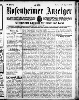 Rosenheimer Anzeiger Samstag 6. Dezember 1913