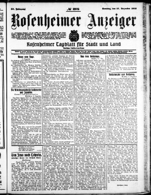 Rosenheimer Anzeiger Samstag 13. Dezember 1913