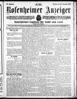 Rosenheimer Anzeiger Samstag 20. Dezember 1913