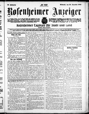 Rosenheimer Anzeiger Mittwoch 24. Dezember 1913