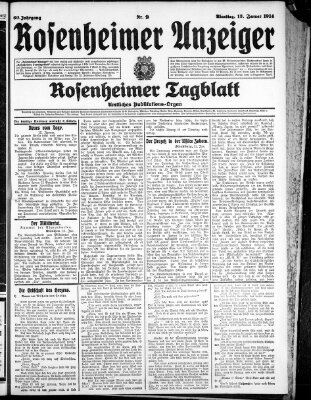 Rosenheimer Anzeiger Dienstag 13. Januar 1914