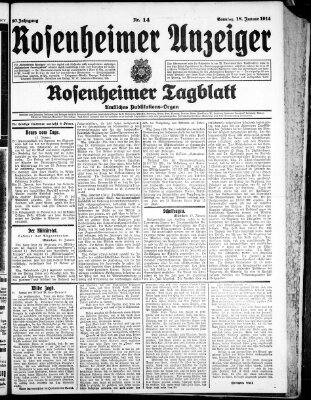 Rosenheimer Anzeiger Sonntag 18. Januar 1914