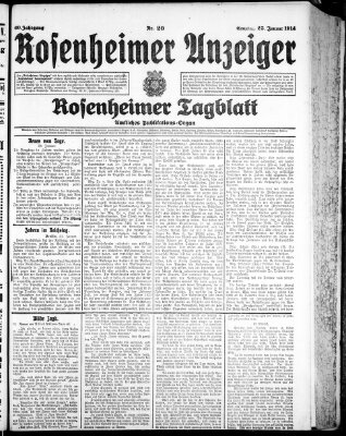 Rosenheimer Anzeiger Sonntag 25. Januar 1914