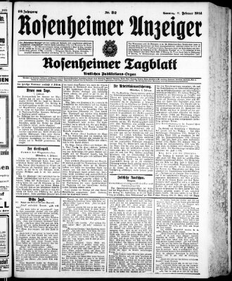 Rosenheimer Anzeiger Sonntag 8. Februar 1914