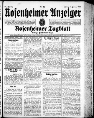 Rosenheimer Anzeiger Freitag 13. Februar 1914