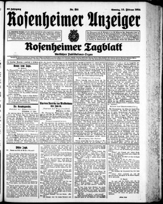 Rosenheimer Anzeiger Sonntag 15. Februar 1914