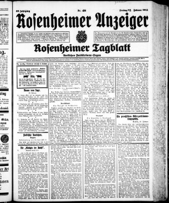 Rosenheimer Anzeiger Freitag 27. Februar 1914