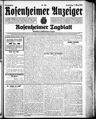 Rosenheimer Anzeiger Donnerstag 5. März 1914