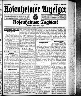 Rosenheimer Anzeiger Samstag 7. März 1914