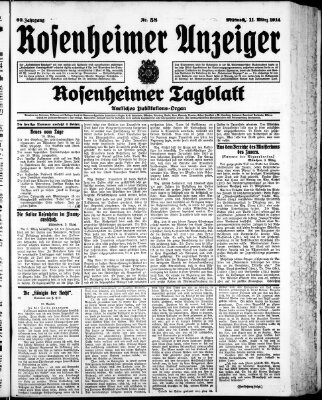 Rosenheimer Anzeiger Mittwoch 11. März 1914