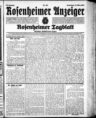 Rosenheimer Anzeiger Donnerstag 12. März 1914