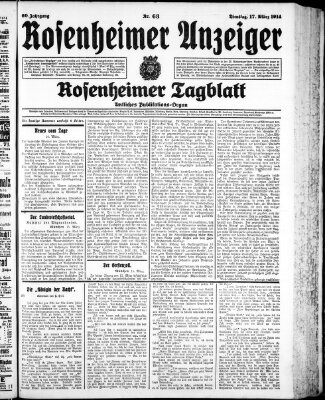 Rosenheimer Anzeiger Dienstag 17. März 1914