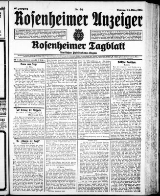 Rosenheimer Anzeiger Dienstag 24. März 1914