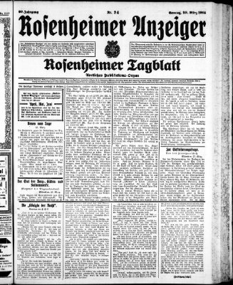 Rosenheimer Anzeiger Sonntag 29. März 1914