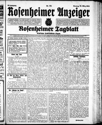 Rosenheimer Anzeiger Dienstag 31. März 1914