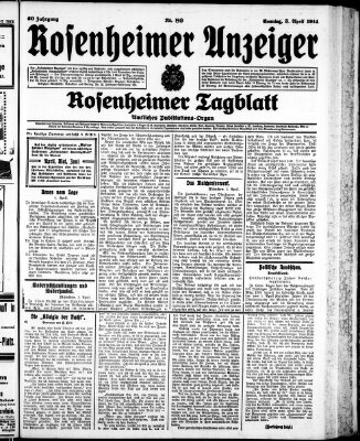 Rosenheimer Anzeiger Sonntag 5. April 1914