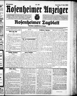 Rosenheimer Anzeiger Donnerstag 9. April 1914