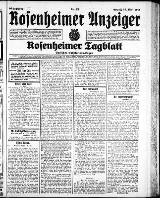 Rosenheimer Anzeiger Sonntag 26. April 1914