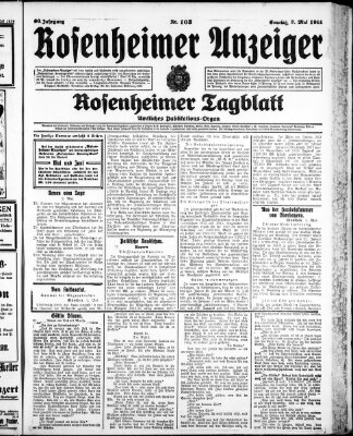 Rosenheimer Anzeiger Sonntag 3. Mai 1914