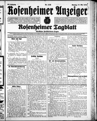 Rosenheimer Anzeiger Sonntag 10. Mai 1914