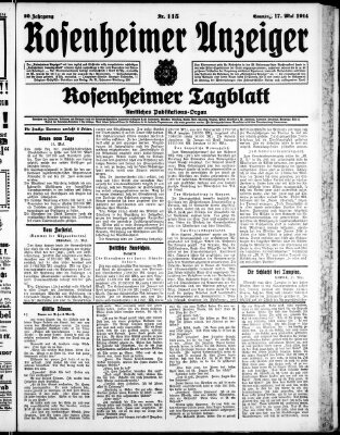 Rosenheimer Anzeiger Sonntag 17. Mai 1914