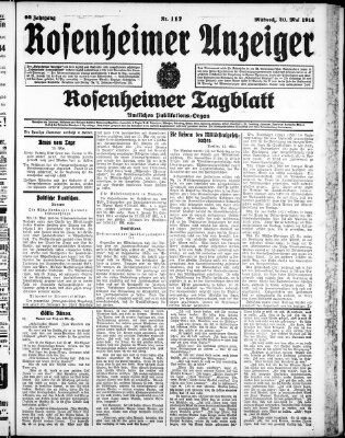 Rosenheimer Anzeiger Mittwoch 20. Mai 1914