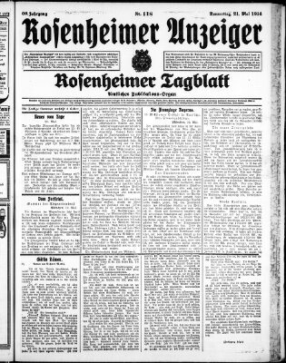 Rosenheimer Anzeiger Donnerstag 21. Mai 1914