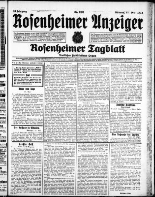 Rosenheimer Anzeiger Mittwoch 27. Mai 1914