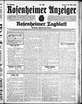 Rosenheimer Anzeiger Samstag 30. Mai 1914