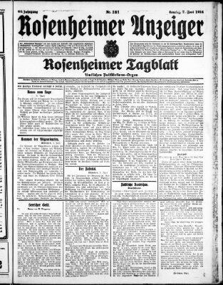 Rosenheimer Anzeiger Sonntag 7. Juni 1914