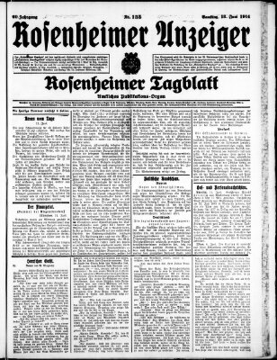 Rosenheimer Anzeiger Samstag 13. Juni 1914