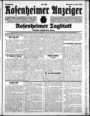 Rosenheimer Anzeiger Mittwoch 17. Juni 1914