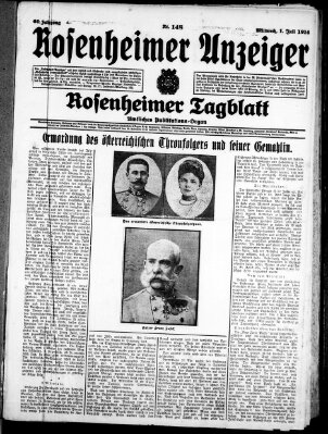 Rosenheimer Anzeiger Mittwoch 1. Juli 1914