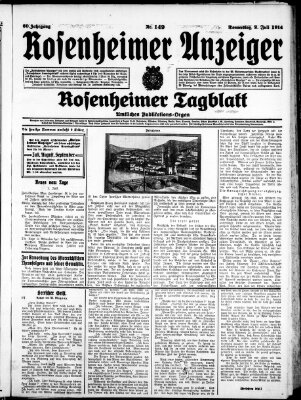 Rosenheimer Anzeiger Donnerstag 2. Juli 1914