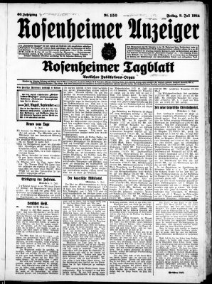 Rosenheimer Anzeiger Freitag 3. Juli 1914