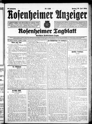 Rosenheimer Anzeiger Freitag 10. Juli 1914