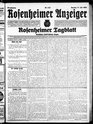 Rosenheimer Anzeiger Samstag 11. Juli 1914