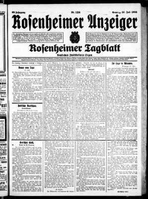 Rosenheimer Anzeiger Sonntag 12. Juli 1914