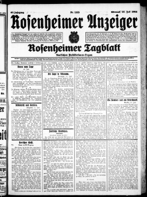 Rosenheimer Anzeiger Mittwoch 15. Juli 1914