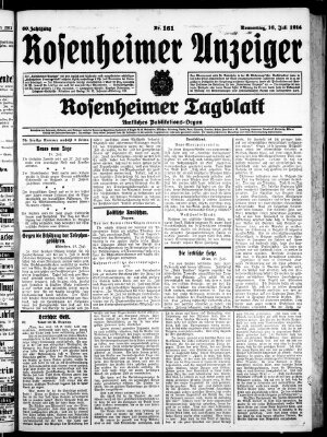 Rosenheimer Anzeiger Donnerstag 16. Juli 1914